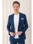 Comfort Fit Çift Yırtmaç Çizgili Pamuk Casual Lacivert Ceket C 674 2