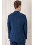 Comfort Fit Çift Yırtmaç Çizgili Pamuk Casual Lacivert Ceket C 674 5