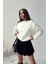 Kadın 2 Iplik Pamuklu Ekru Sweatshirt NBG103 3