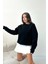 Kadın 2 Iplik Pamuklu Siyah Sweatshirt NBG103 4