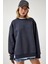 Fermuar Detaylı Şardonlu Sweatshirt LUB0003 Antrasit 5