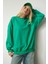 Şardonlu Oversize Sweatshirt LMC0044 Yeşil 1