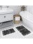 Dijital Baskı Modern Banyo Halısı Ikili Banyo Paspası LNA5148 100X60+60X50 cm 1