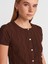 60980 Bisiklet Yaka Dokulu Düğmeli Triko Hırka-Kahve 3