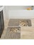 Dijital Baskı Modern Banyo Halısı Ikili Banyo Paspası LNA5001 100X60+60X50 cm 1