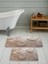 Dijital Baskı Modern Banyo Halısı Ikili Banyo Paspası LNA5119 100X60+60X50 cm 1