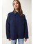 Yumuşak Dokulu Oversize Triko Kazak LPF0063 Lacivert 4