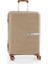 V374 Ultra Hafif Plastik Materyal Polipropilen Orta Boy Valiz - Şampanya Kahve 1