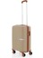 V374 Ultra Hafif Plastik Materyal Polipropilen Kabin Boy Valiz - Şampanya Kahve 2