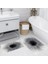 Dijital Baskı Modern Banyo Halısı Ikili Banyo Paspası LNA5154 100X60+60X50 cm 1