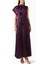 Koyu Mor Wombridge Maxi Elbise - %76 Asetat, %24 Polyester, Asimetrik Tasarım, Tek Kol 1