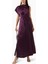 Koyu Mor Wombridge Maxi Elbise - %76 Asetat, %24 Polyester, Asimetrik Tasarım, Tek Kol 2