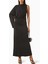 Siyah Odder Midi Elbise - Jersey - %70 Viskoz, %30 Polyester - Çıkarılabilir Omuz Kolu 2