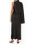 Siyah Odder Midi Elbise - Jersey - %70 Viskoz, %30 Polyester - Çıkarılabilir Omuz Kolu 4