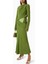 Yeşil Maxi Elbise - Drapeli Üst, Yapılandırılmış Alt - %76 Asetat, %24 Polyester 2