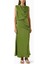 Yeşil Drapeli Maxi Elbise - %76 Asetat %24 Polyester - Uzun ve Şık Tasarım 1