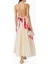 Fixby Şifon Maxi Elbise - Orkide Deseni - %100 Polyester - Halter Yaka - Krem 2