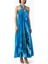 Mavi Askham Maxi Elbise - 100% Polyester - Plise Tasarım - Altın Donanım - Şıklık Için Ideal 1