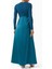 Şık Drapeli Maxi Elbise Uzun Kollar, Asimetrik Yaka, Taffeta ve Twinkle Knit 3