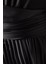 Wrap Pleated Midi Elbise, Siyah 4