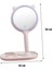 ® Kedi Kulaklı Telefon Standlı Yuvarlak Dokunmatik LED Ayarlı Masa Üstü Makyaj Aynası 3