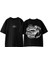 Risk Lip Tasarım Sırt Baskılı Pamuk Siyah Oversize T Shirt 1