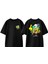 Cef Sungerbob Tasarım Sırt Baskılı Pamuk Siyah Oversize T Shirt 1