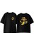 Tatil Muzu Ön Arka Baskılı Pamuk Siyah Oversize T Shirt 1