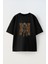 High Noon Ön Baskılı Pamuk Siyah Oversize T Shirt 1