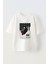 Implat-Tasarım Ön Baskılı Pamuk Beyaz Oversize T Shirt 1