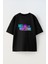 Just Be Awesome Tasarım Ön Baskılı Pamuk Siyah Oversize T Shirt 1