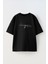 Kedi El Aleti Ön Baskılı Pamuk Siyah Oversize T Shirt 1