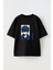 Fashionable Youth Ön Baskılı Pamuk Siyah Oversize T Shirt 1
