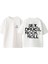 Drucs Rock Roll Tasarım Sırt Baskılı Pamuk Beyaz Oversize T Shirt 1