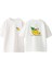 Muz Ustundeki Ananans Ön Arka Baskılı Pamuk Beyaz Oversize T Shirt 1