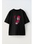 Anime Akaza Moon Ön Baskılı Pamuk Siyah Oversize T Shirt 1