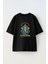 Ganesha Wisdom Ön Baskılı Pamuk Siyah Oversize T Shirt 1