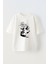 Falling Love Ön Baskılı Pamuk Beyaz Oversize T-Shirt 1