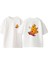 Patenci Pizza Ön Arka Baskılı Pamuk Beyaz Oversize T Shirt 1