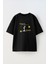 Minimalist Girl Keep Ön Baskılı Pamuk Siyah Oversize T Shirt 1