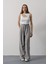 Pileli Bağcıklı Oversize Pantolon - Gri 3