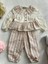Wondress Kız Bebek&çocuk Çiçekli Çizgili Özel Gün Takım - Pembe 2