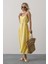 Askılı Basic Uzun Elbise - Sarı 3