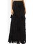 Multi-Rectangle Fringe Maxi Kadın Etek, Siyah 1