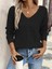 Kadın Uzun Kollu V Yakalı Triko Bluz 1
