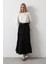 Pamuklu Beli Lastikli Etek - Siyah 2