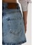 Asimetrik Kemer Denim Mini Etek 4