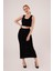 Örme Detaylı Etek ve Bluz Siyah Takım 1