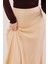 Çan Kesim Midi Krem Saten Etek 2