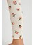 Pure Dots Kız Çocuk Yazlık Çiçek Desenli Ekru Tayt 3